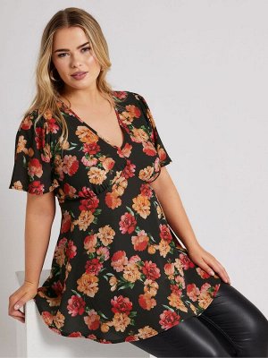 Блузка Yours Curve London с V-образным вырезом
