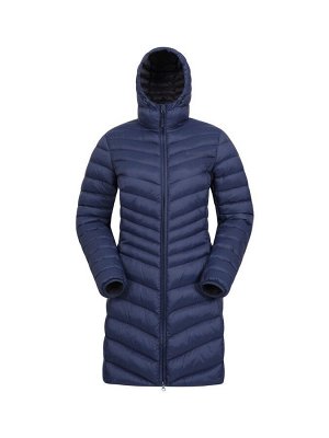 Темно-синий - длинное женское стеганое пальто Mountain Warehouse Florence