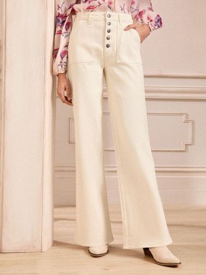 Джинсы Love & Roses Wide Leg с пуговицами и застежкой на пуговицы