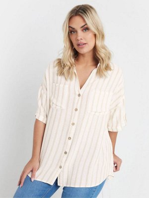 Рубашка Yours Curve Washed Desert Striped