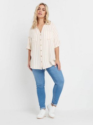 Рубашка Yours Curve Washed Desert Striped