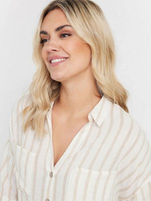Рубашка Yours Curve Washed Desert Striped