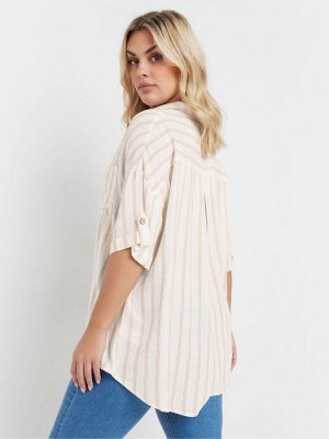 Рубашка Yours Curve Washed Desert Striped