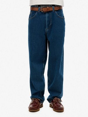 Синий, темно-синий - джинсы Superdry Cult со средней посадкой и мешковатыми джинсами