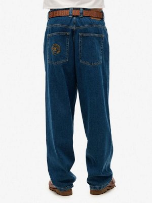Синий, темно-синий - джинсы Superdry Cult со средней посадкой и мешковатыми джинсами