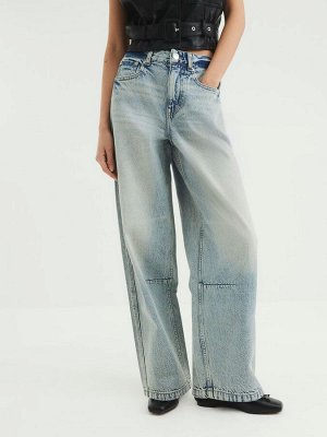 Синие джинсы River Island Balloon средней посадки, 100% хлопок