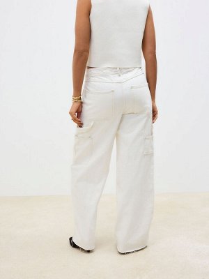 Джинсы Carpenter Wide Leg, 100% хлопок, экрю