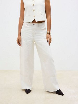 Джинсы Carpenter Wide Leg, 100% хлопок, экрю