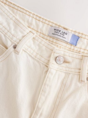 Джинсы Carpenter Wide Leg, 100% хлопок, экрю