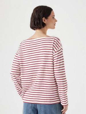 Футболка White Off - Hush Slash Neck Stripe