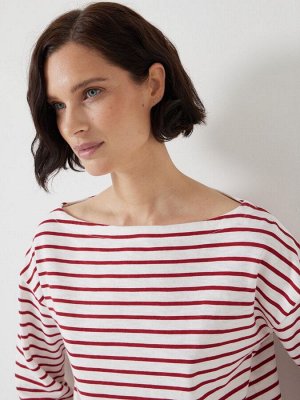 Футболка White Off - Hush Slash Neck Stripe
