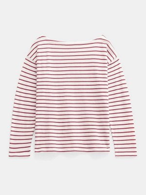 Футболка White Off - Hush Slash Neck Stripe