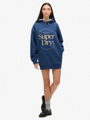 Платье с капюшоном и металлическим логотипом Superdry Luxe