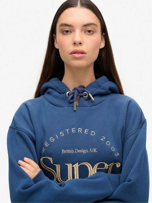 Платье с капюшоном и металлическим логотипом Superdry Luxe