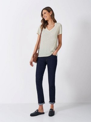 Футболка Crew Clothing Company Stripe с V-образным вырезом, 100% хлопок