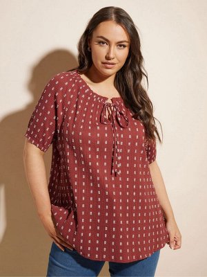 Топ Yours Curve Swiss Dot с короткими рукавами, 100% хлопок, бохо
