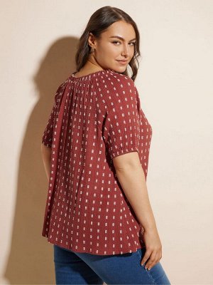 Топ Yours Curve Swiss Dot с короткими рукавами, 100% хлопок, бохо