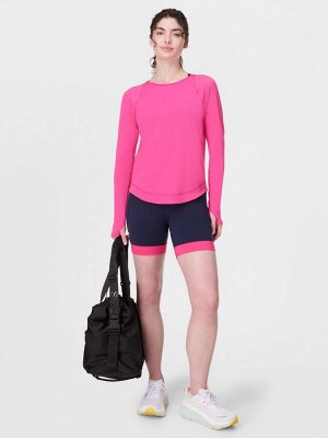 Розовый топ с длинными рукавами Sweaty Betty Breathe Easy