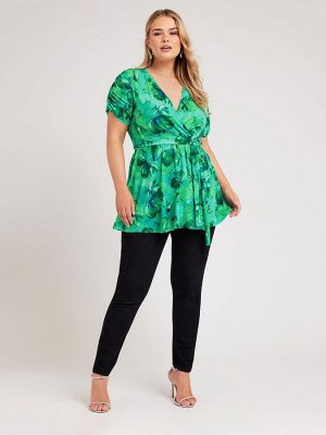 Зеленый - Топ-накидка Yours Curve London Tropical