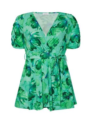 Зеленый - Топ-накидка Yours Curve London Tropical