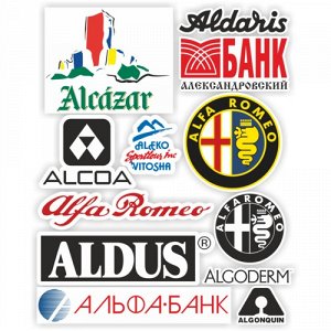Наклейка Sticker bombing №51 "Логотипы" Вариант 5 с контурной резкой