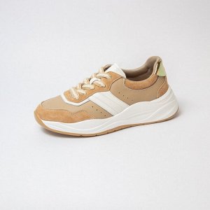 K241-TX-01-D, кроссовки, женские, нат.кожа/спилок, бежевый/белый/золотой, текстиль, ECO стелька с пробковым покрытием, полиуретан