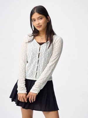 GU Lace Cardigan – Ажурный кардиган с застёжкой на пуговицах
