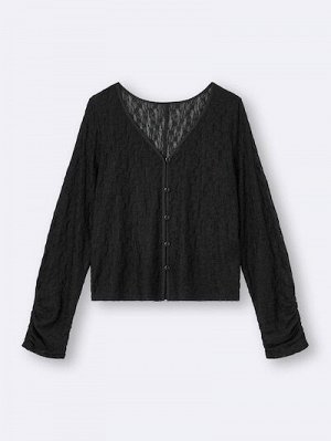 GU Lace Cardigan – Ажурный кардиган с застёжкой на пуговицах