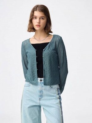 GU Lace Cardigan – Ажурный кардиган с застёжкой на пуговицах
