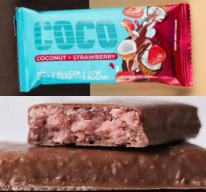 Батончик Sportberry глазированный Кокос Клубника 40г (Упаковка 20 шт)