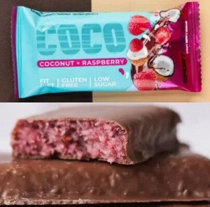 Батончик Sportberry глазированный Кокос Малина 40г (Упаковка 20 шт)