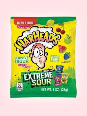 Кислые конфеты Вархедс Экстрим Соур (Warheads Sour Hard Candy) 28 гр