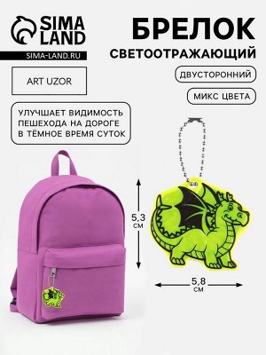 Светоотражающий элемент «Дракон», двусторонний, 5.3x5.8 см, МИКС