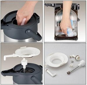 Термос из нержавеющей стали с помпой Thermos TAH‑3000-SBK Stainless Steel Air Pot 3.0L