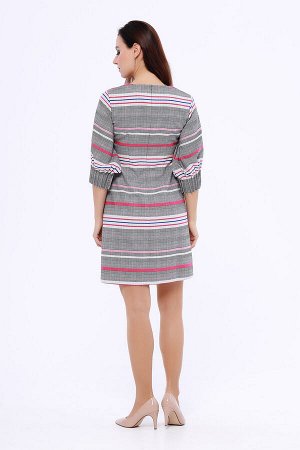 #87505 Платье Серый/розовый