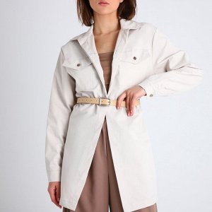 Ремень женский, ширина 2,4 см, винт, пряжка металл, цвет бежевый