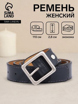 Ремень женский, ширина 2,8 см, винт, пряжка металл, цвет тёмно-серый