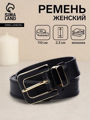 Ремень женский 110x2.3 см, с классической пряжкой в ремня, чёрный