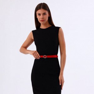 Ремень женский тонкий с винтом, 110x2 см, пряжка тёмный металл, красный