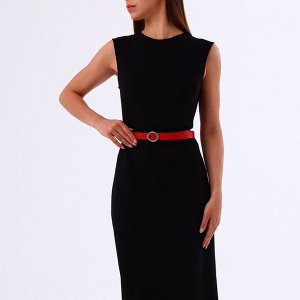Ремень женский тонкий с винтом, 110x2 см, пряжка тёмный металл, красный