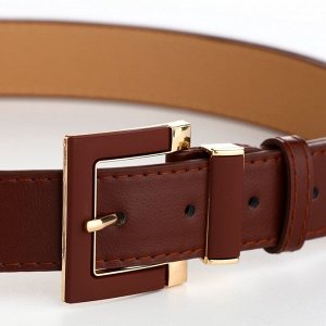 Ремень женский с винтом, 110x3 см, классическая пряжка в ремня, коричневый