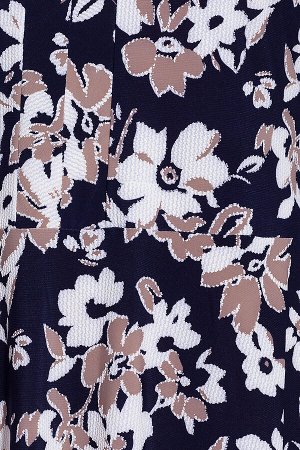 #54340 Платье (Filgrand) Синий фон/бежевые цветы