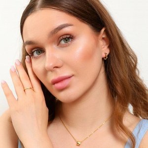 Комплект ювелирной бижутерии Итальянское золото (покрытие желтое 14к) в форме дорожки серьги, кулон и кольцо 17 р, вставка: фианиты, цвет: прозрачный, арт.314.578-17