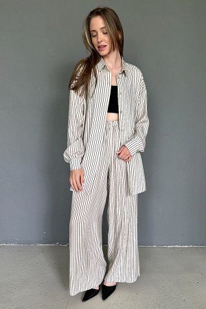 Костюм женский  SET065/09/Молочный, черный
