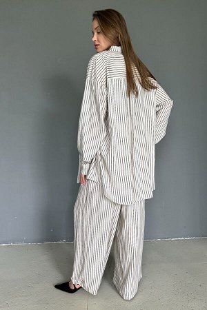 Костюм женский  SET065/09/Молочный, черный