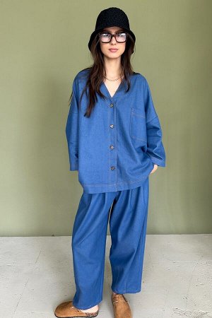 Брюки-бананы  DENIM086/01/Синий