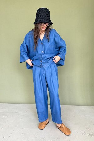 Брюки-бананы  DENIM086/01/Синий