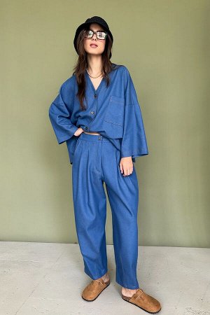 Брюки-бананы  DENIM086/01/Синий