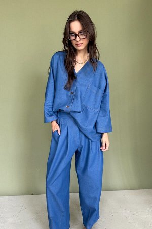 Брюки-бананы  DENIM086/01/Синий