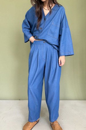 Брюки-бананы  DENIM086/01/Синий